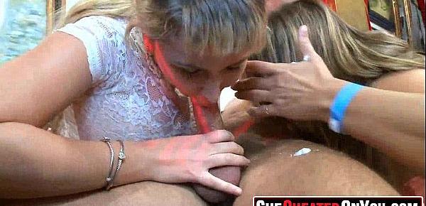  14 Lovely sluts guzzling cum at sex party!22